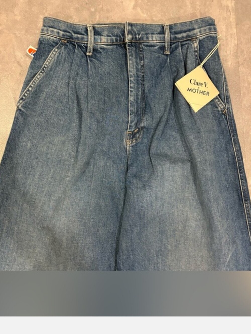 MOTHER x Clare V The Pleated Belle Prep Heel Playing in Paris Wide Leg 29 NWT - Picture 3 of 12